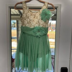 Weissman Green and Cream Floral Kids Costume